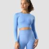 Naiset ICIW Seamless | Define Seamless Ls Crop Top Daisy Blue