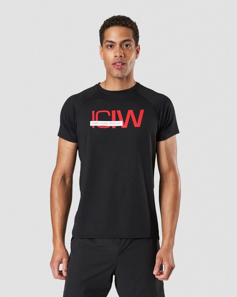 Miehet ICIW T-Paidat | Training Mesh T-Shirt Black Men