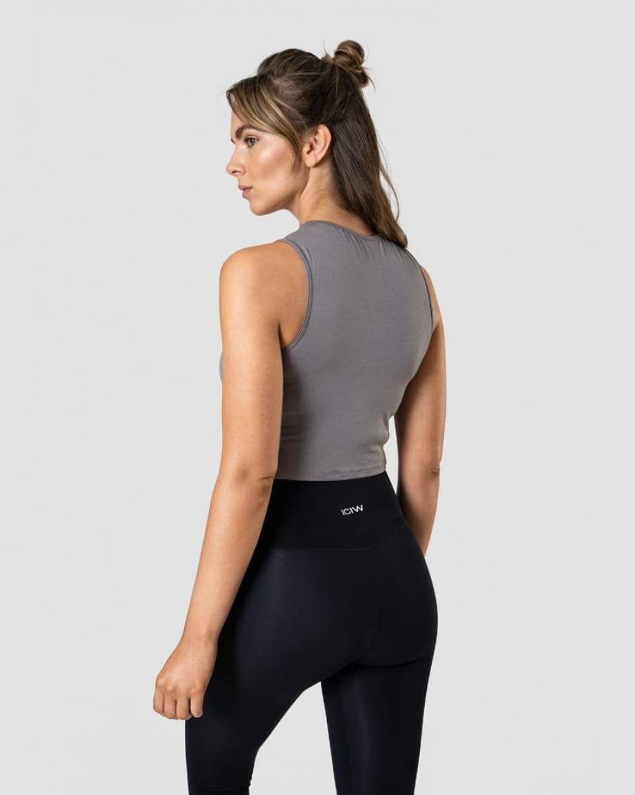 Naiset ICIW Topit | Nimble Crop Top Grey Wmn