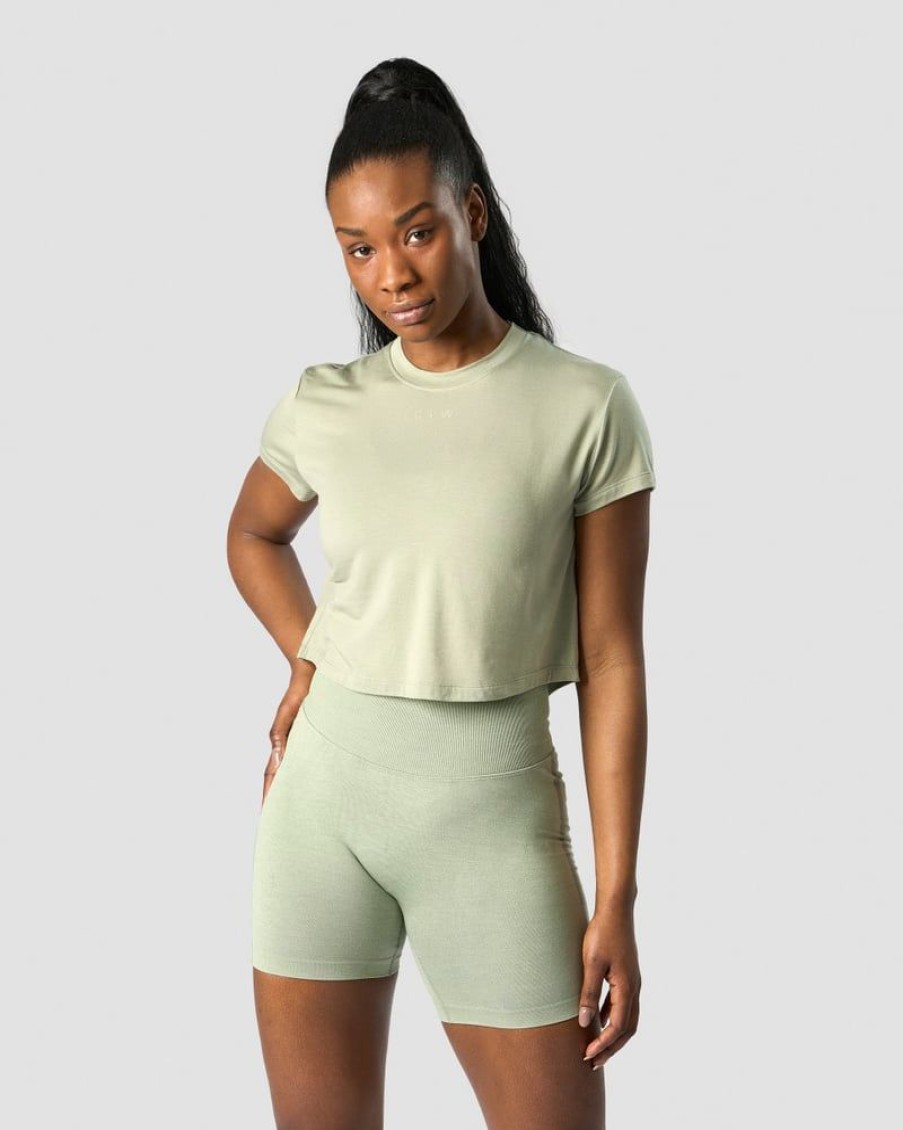 Naiset ICIW T-Paidat | Rush Cropped T-Shirt Light Sage Green