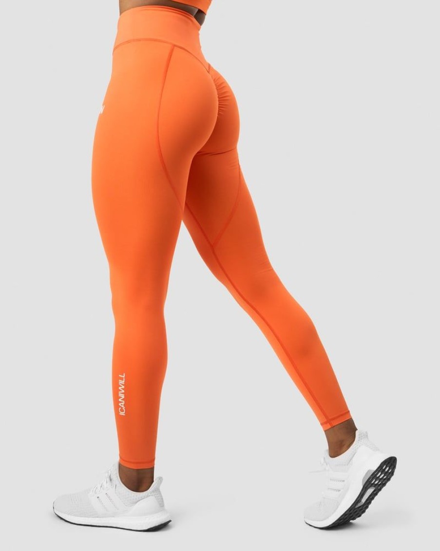 Naiset ICIW Trikoot & Leggingsit | Scrunch V-Shape Tights Orange