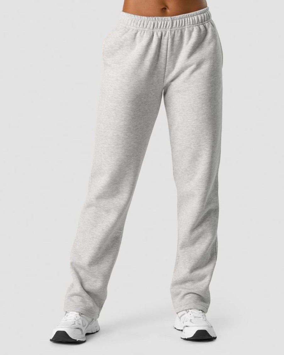 Naiset ICIW Housut | Everyday Straight Leg Sweatpants Light Grey Melange