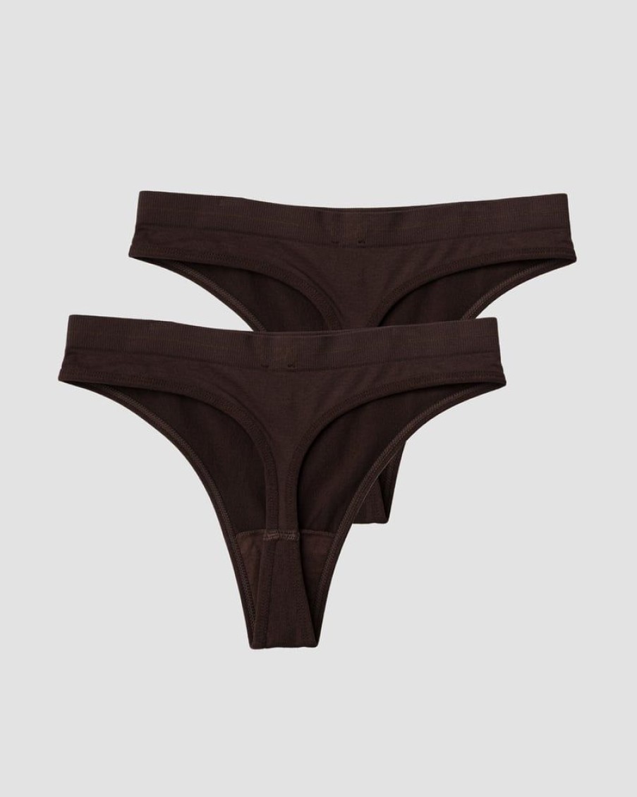 Naiset ICIW Seamless | Everyday Seamless Thong 2-Pack Moccha