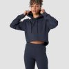 Naiset ICIW Pitkahihaiset Paidat | Stride Cropped Hoodie Wmn Navy