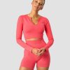 Naiset ICIW Seamless | Ribbed Define Seamless Cropped Long Sleeve Coral Red