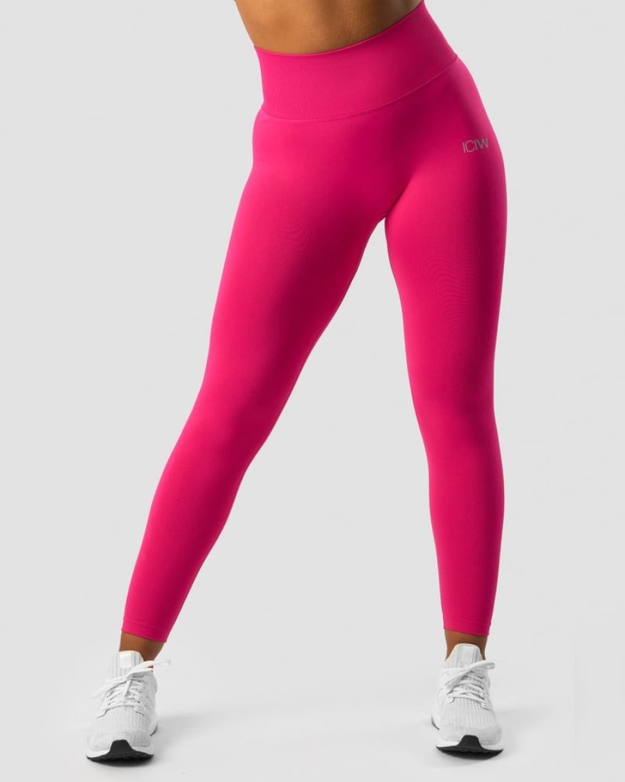 Naiset ICIW Trikoot & Leggingsit | Define Seamless Scrunch Tights Bright Pink