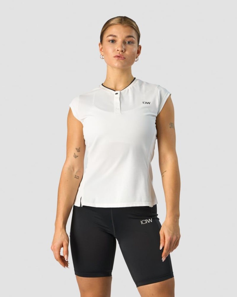 Naiset ICIW T-Paidat | Training Pique Polo White/Black Wmn