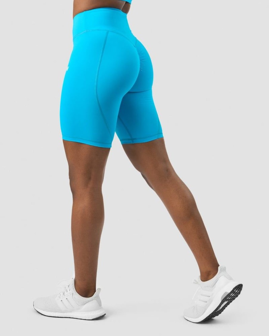 Naiset ICIW Shortsit | Scrunch V-Shape Biker Shorts Blue