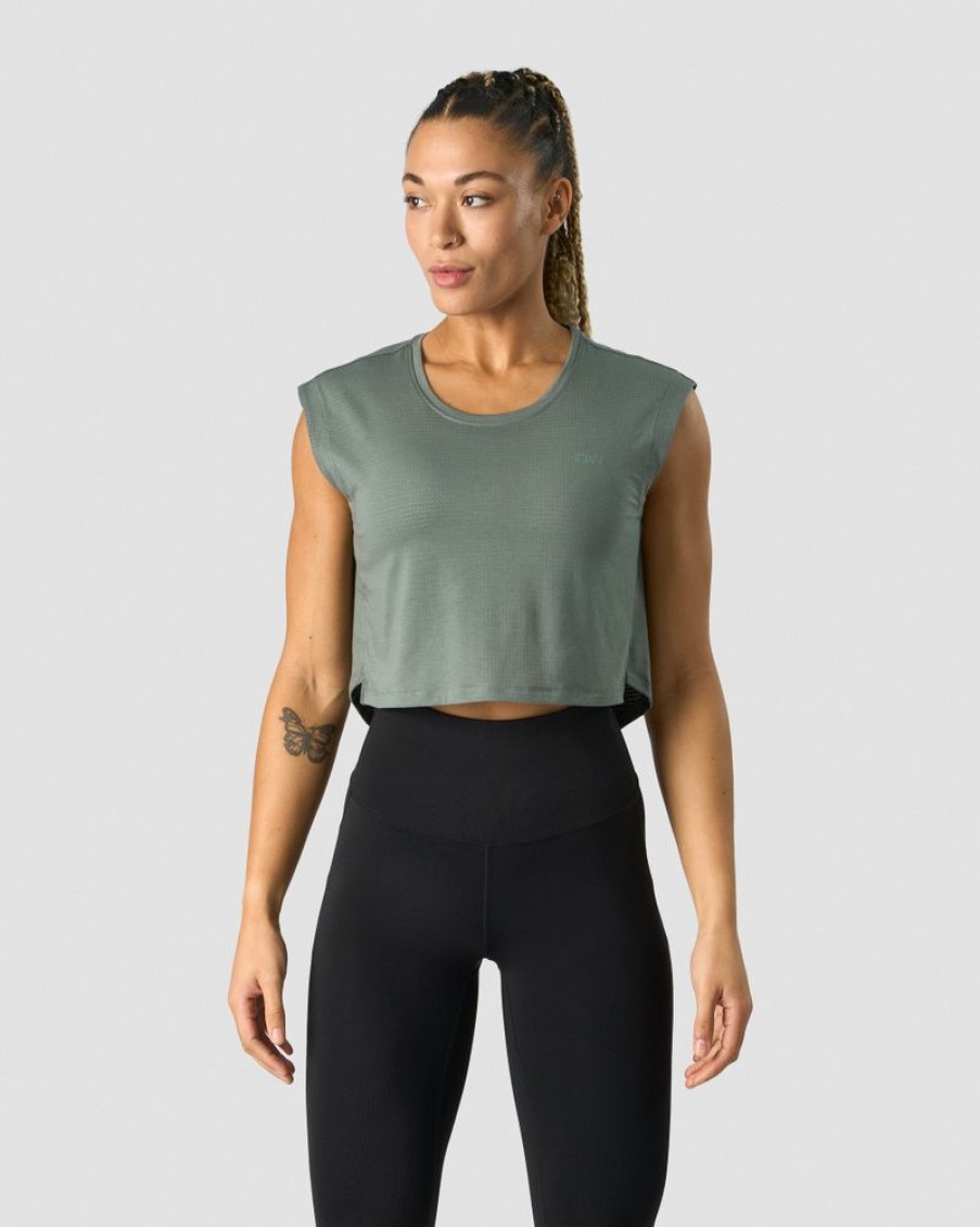 Naiset ICIW Topit | Stride Cropped Tank Wmn Sea Green