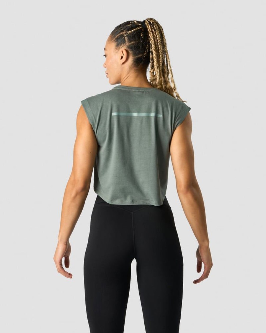 Naiset ICIW Topit | Stride Cropped Tank Wmn Sea Green