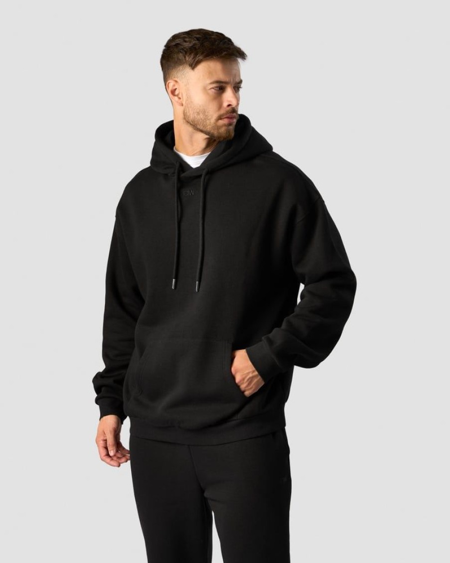 Miehet ICIW Pitkahihaiset Paidat | Everyday Relaxed Hoodie Center Logo Men Black