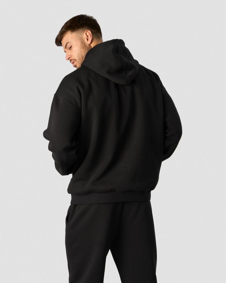 Miehet ICIW Pitkahihaiset Paidat | Everyday Relaxed Hoodie Center Logo Men Black