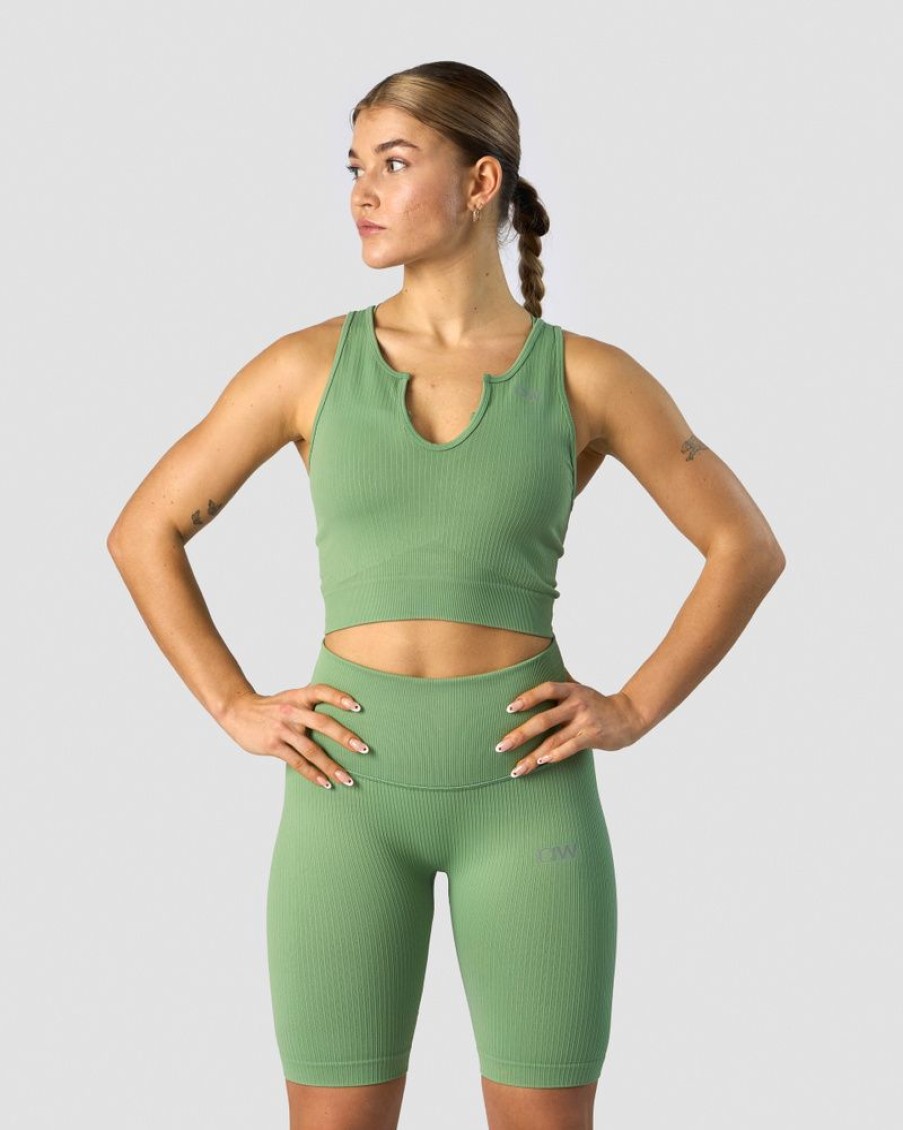 Naiset ICIW Seamless | Ribbed Define Seamless Tank Top Light Green