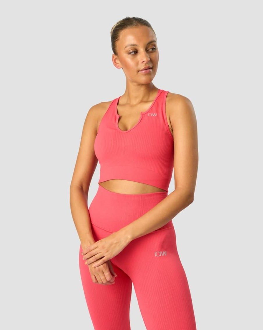 Naiset ICIW Seamless | Ribbed Define Seamless Tank Top Coral Red