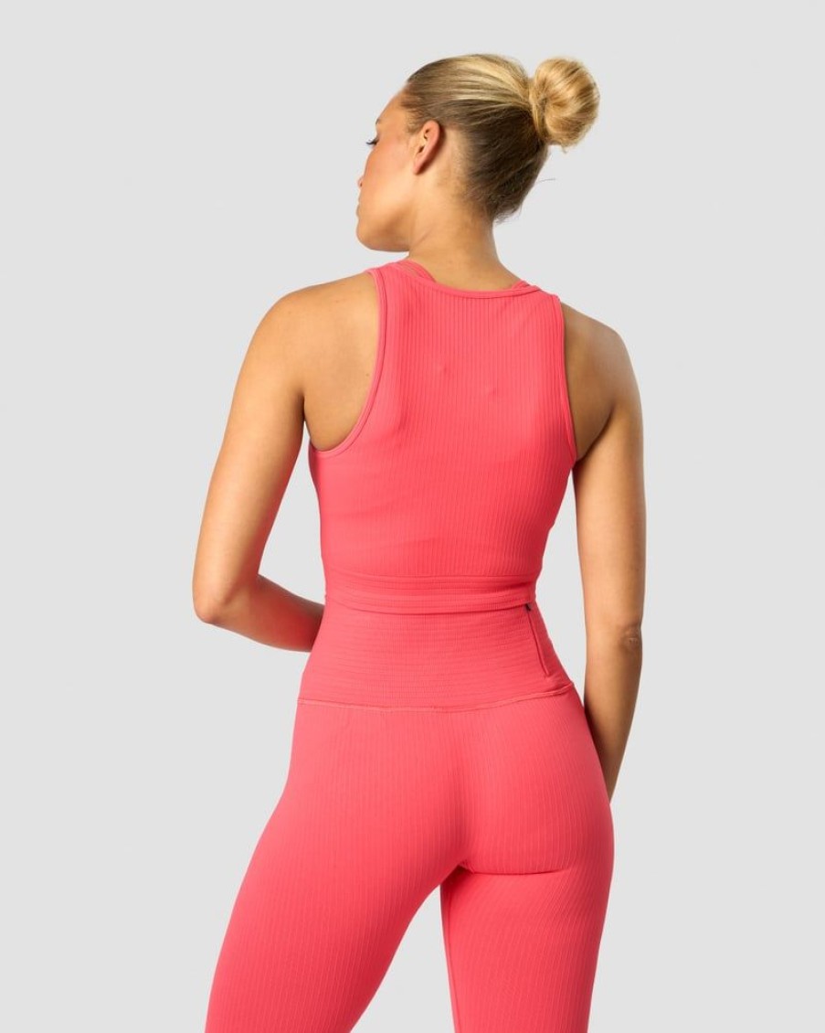 Naiset ICIW Seamless | Ribbed Define Seamless Tank Top Coral Red