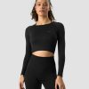 Naiset ICIW Seamless | Define Seamless Ls Crop Top Black/Black