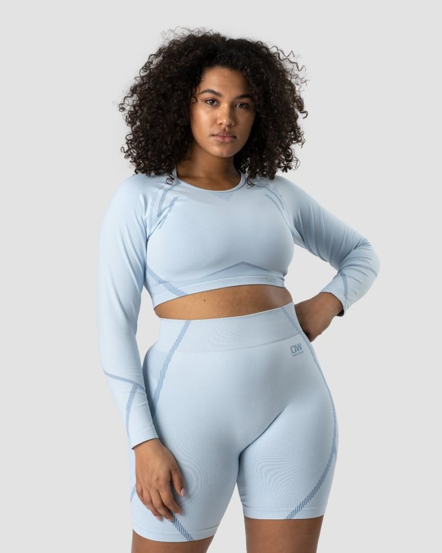 Naiset ICIW Seamless | Blick Seamless Crop Top Light Blue