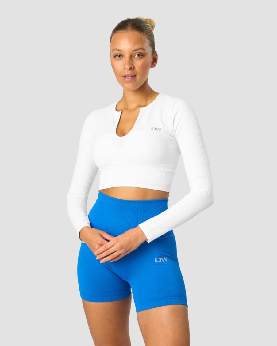 Naiset ICIW Seamless | Ribbed Define Seamless Cropped Long Sleeve White