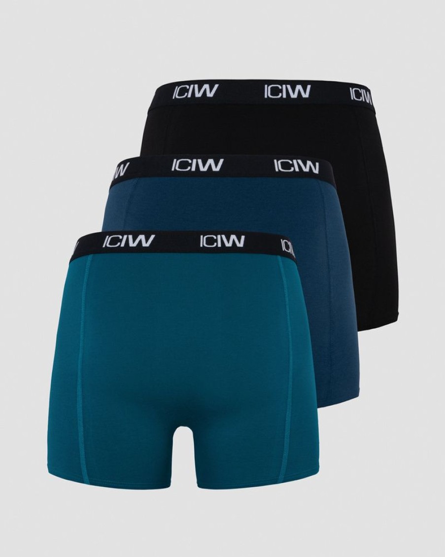 Miehet ICIW Alusvaatteet | Boxer 3-Pack Black/Teal