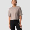 Naiset ICIW T-Paidat | Everyday Cotton Cropped T-Shirt Greige