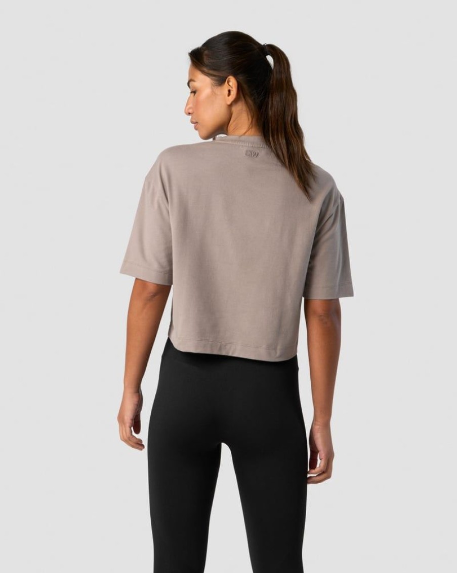 Naiset ICIW T-Paidat | Everyday Cotton Cropped T-Shirt Greige