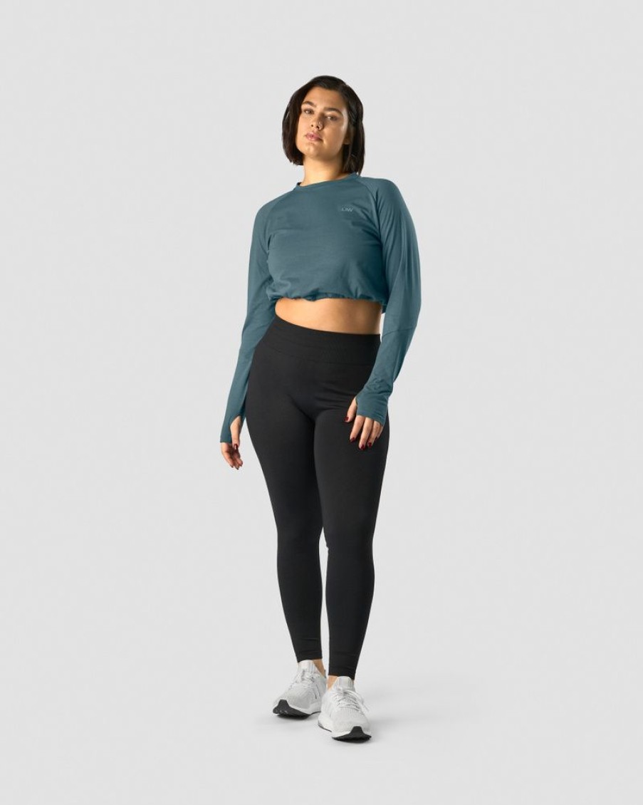 Naiset ICIW Pitkahihaiset Paidat | Define Cropped Adjustable Long Sleeve Jungle Green