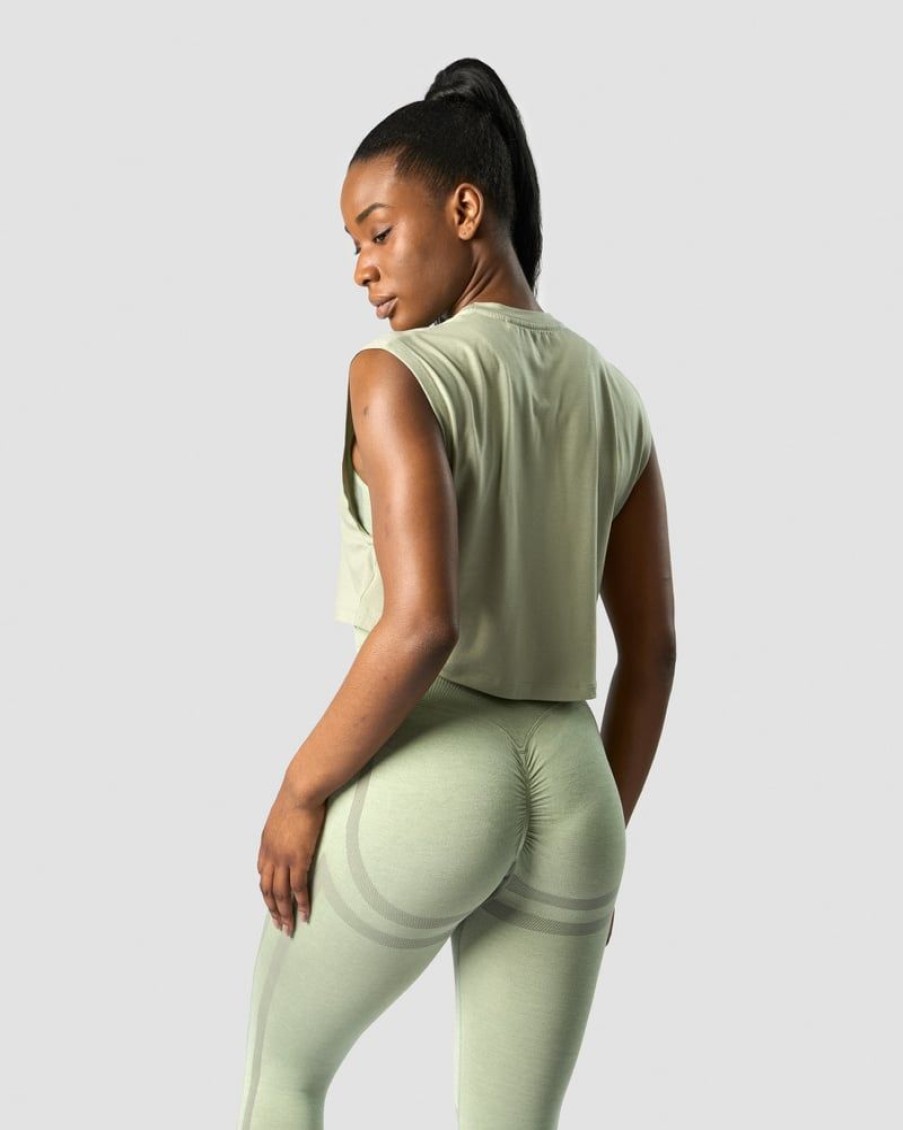 Naiset ICIW Topit | Rush Cropped Tank Top Light Sage Green