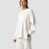 Naiset ICIW Pitkahihaiset Paidat | Soft Knit Oversized Crewneck White