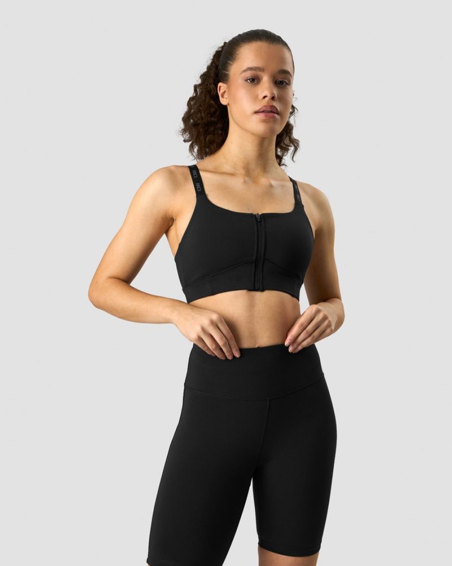 Naiset ICIW Urheiluliivit | Ultimate Training Zipper Sports Bra Black