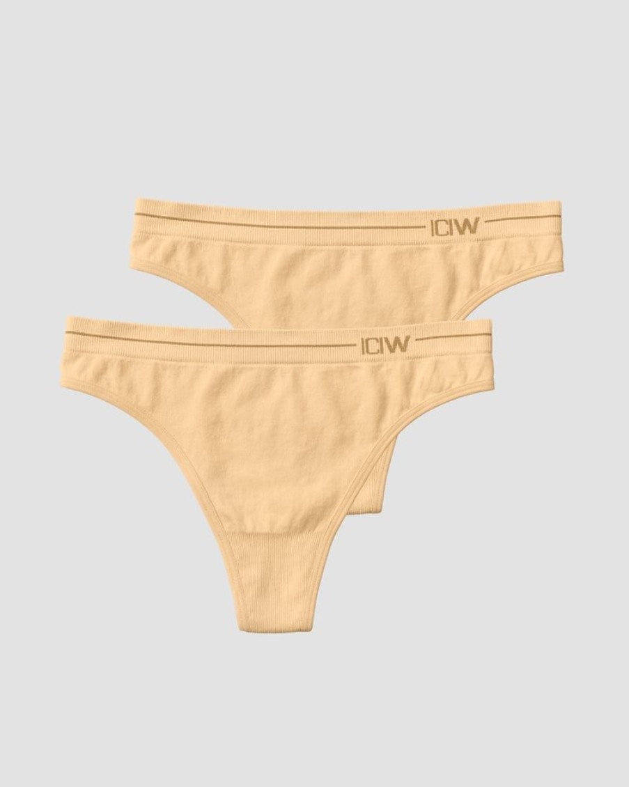 Naiset ICIW Seamless | Everyday Seamless Thong 2-Pack Beige