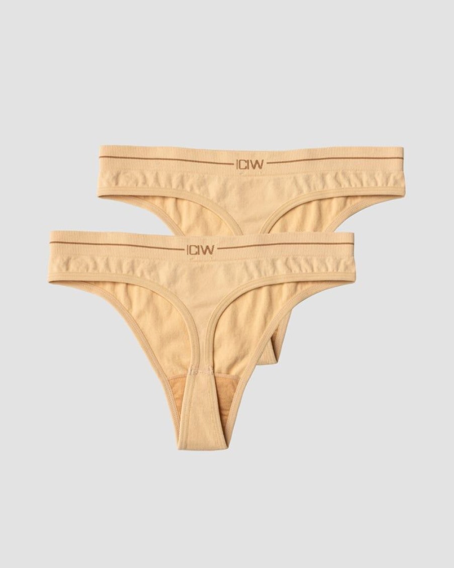 Naiset ICIW Seamless | Everyday Seamless Thong 2-Pack Beige