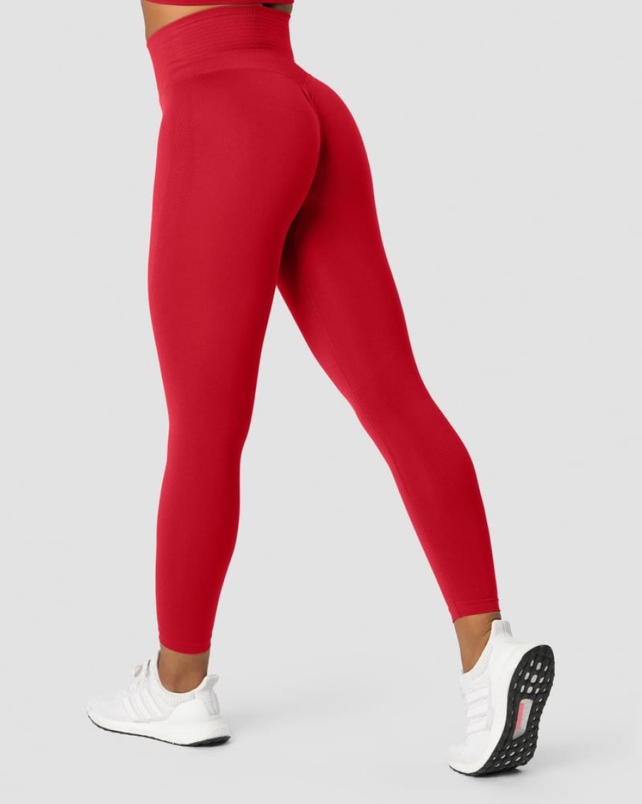 Naiset ICIW Trikoot & Leggingsit | Define Seamless Scrunch Tights Red