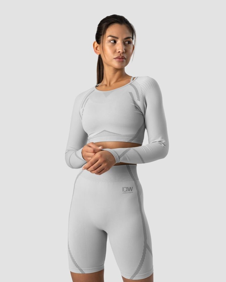 Naiset ICIW Seamless | Blick Seamless Crop Top Light Grey