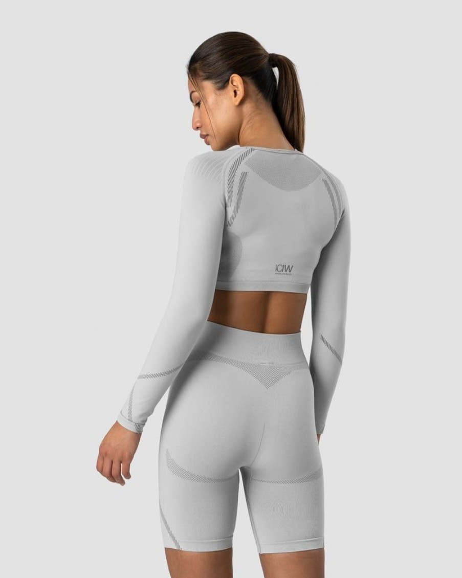 Naiset ICIW Seamless | Blick Seamless Crop Top Light Grey