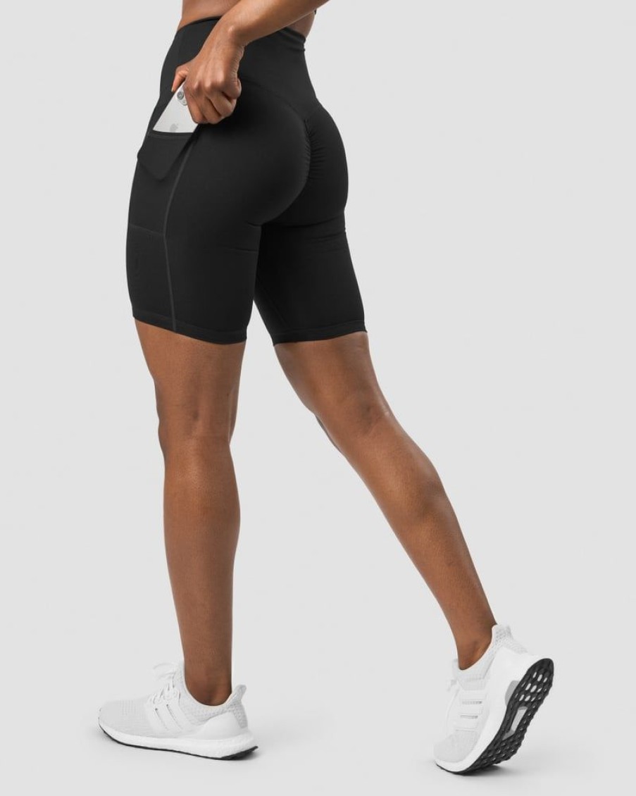 Naiset ICIW Shortsit | Scrunch Pocket Biker Shorts Black Wmn