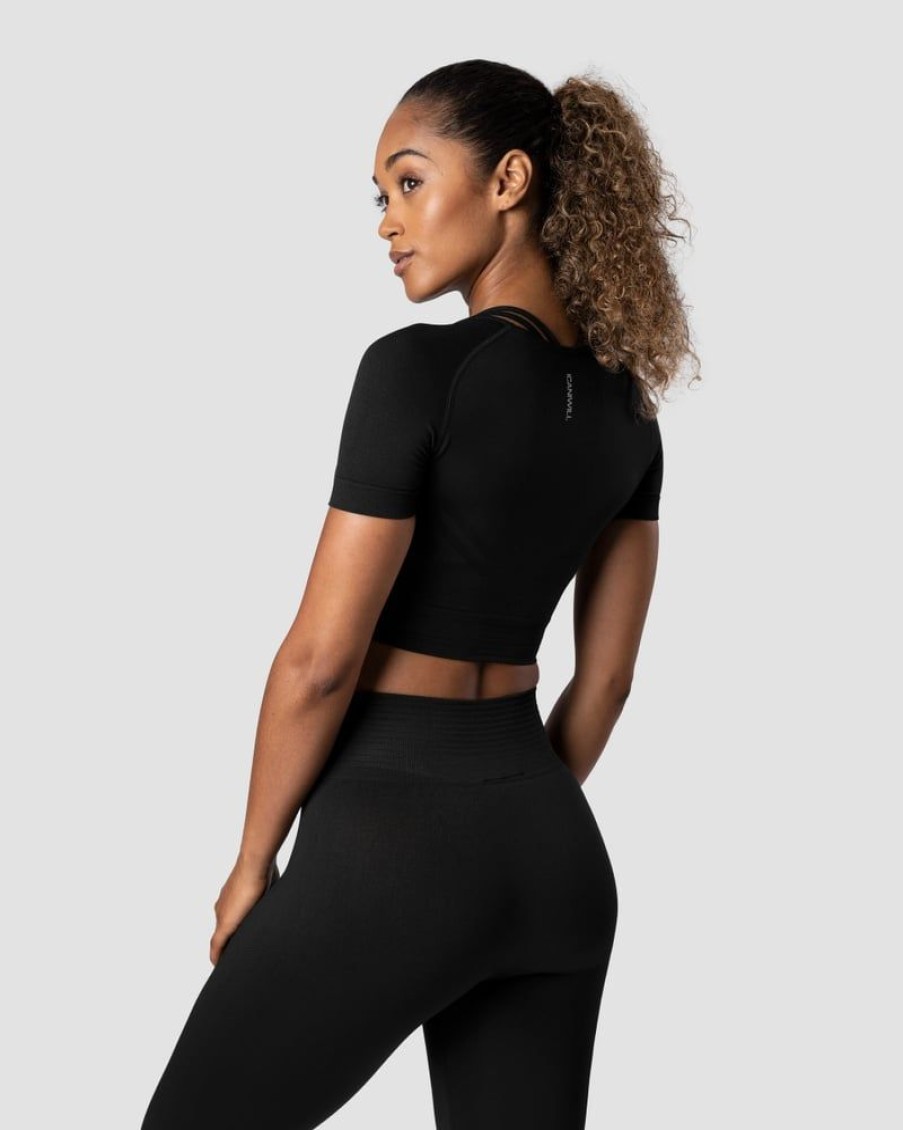 Naiset ICIW Seamless | Define Seamless Cropped T-Shirt Black Wmn