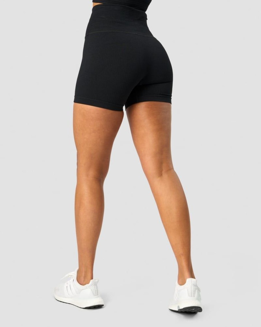 Naiset ICIW Seamless | Ribbed Define Seamless Pocket Shorts Black