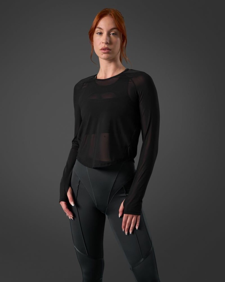 Naiset ICIW Pitkahihaiset Paidat | Reboot Mesh Long Sleeve Black