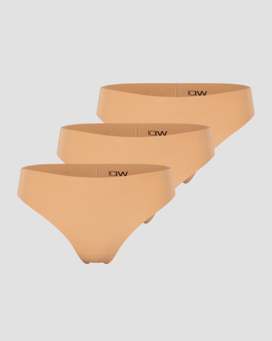 Naiset ICIW Alusvaatteet | Soft Thong 3-Pack Almond