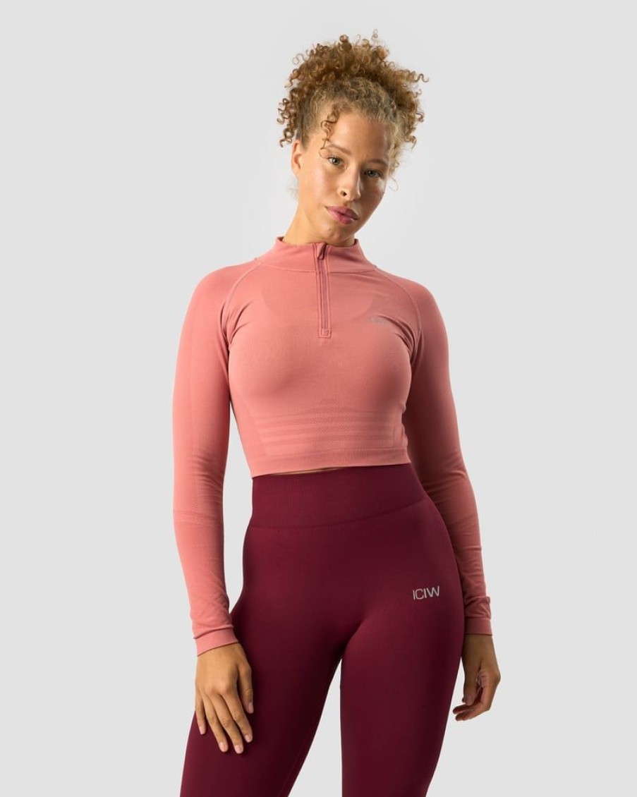 Naiset ICIW Seamless | Define Cropped 1/4 Zip Rose