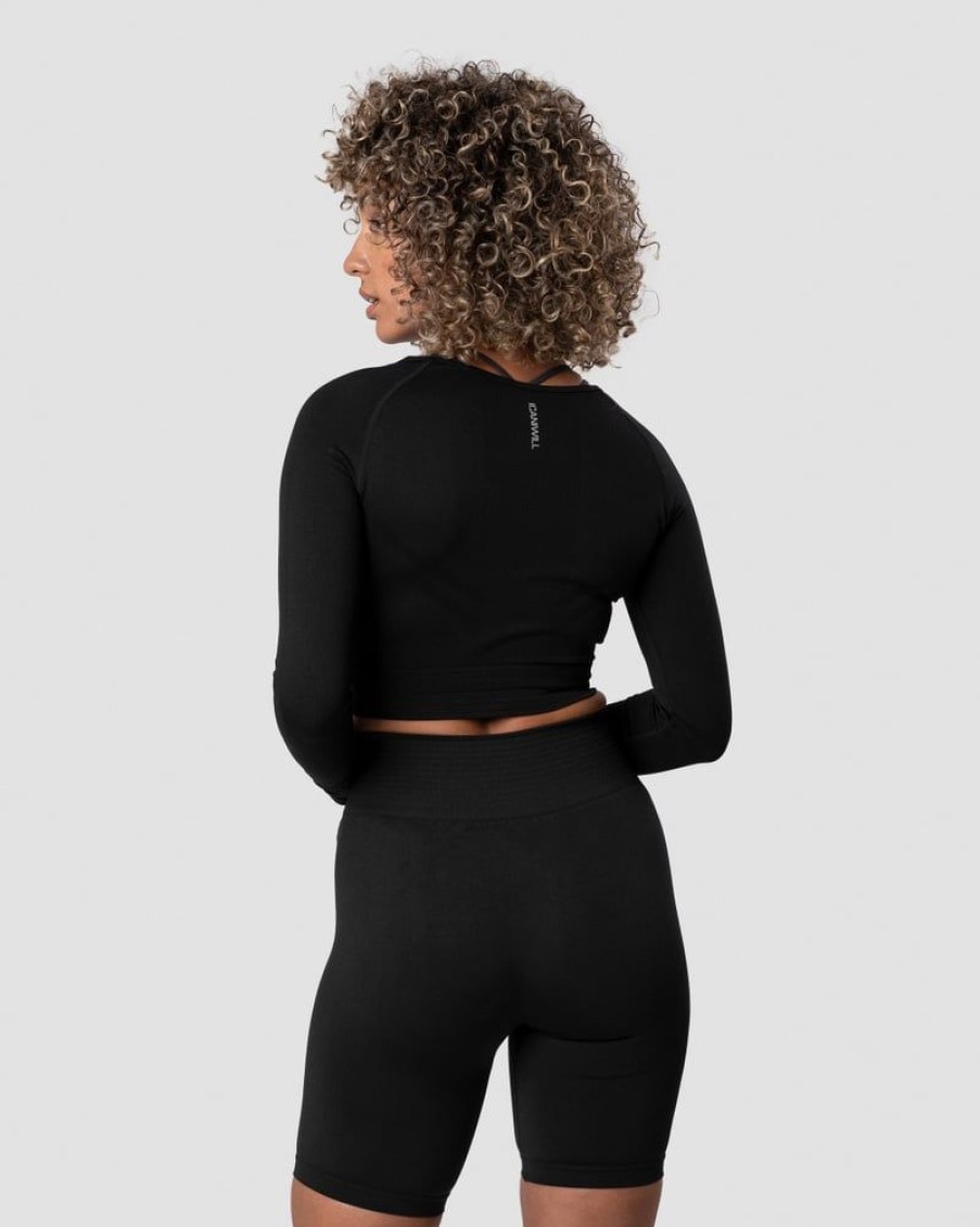 Naiset ICIW Seamless | Define Seamless Ls Crop Top Black Wmn