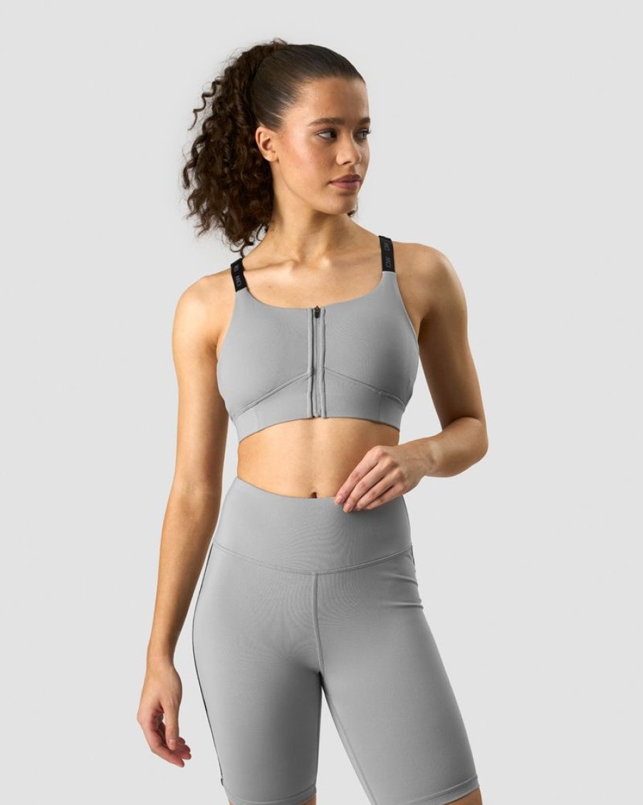 Naiset ICIW Urheiluliivit | Ultimate Training Zipper Sports Bra Grey