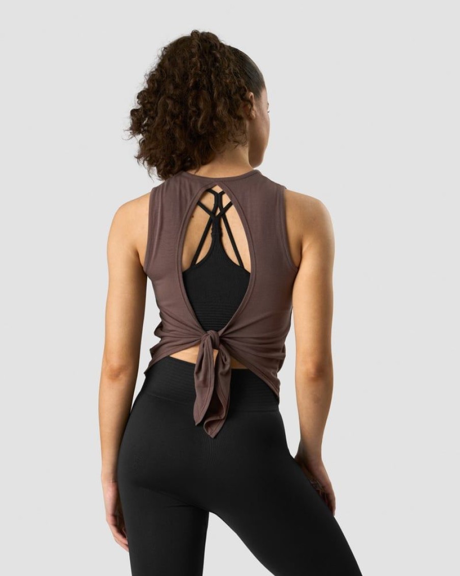 Naiset ICIW Topit | Empowering Open Back Tank Chestnut Brown