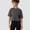 Naiset ICIW T-Paidat | Everyday Cotton Cropped T-Shirt Dark Grey