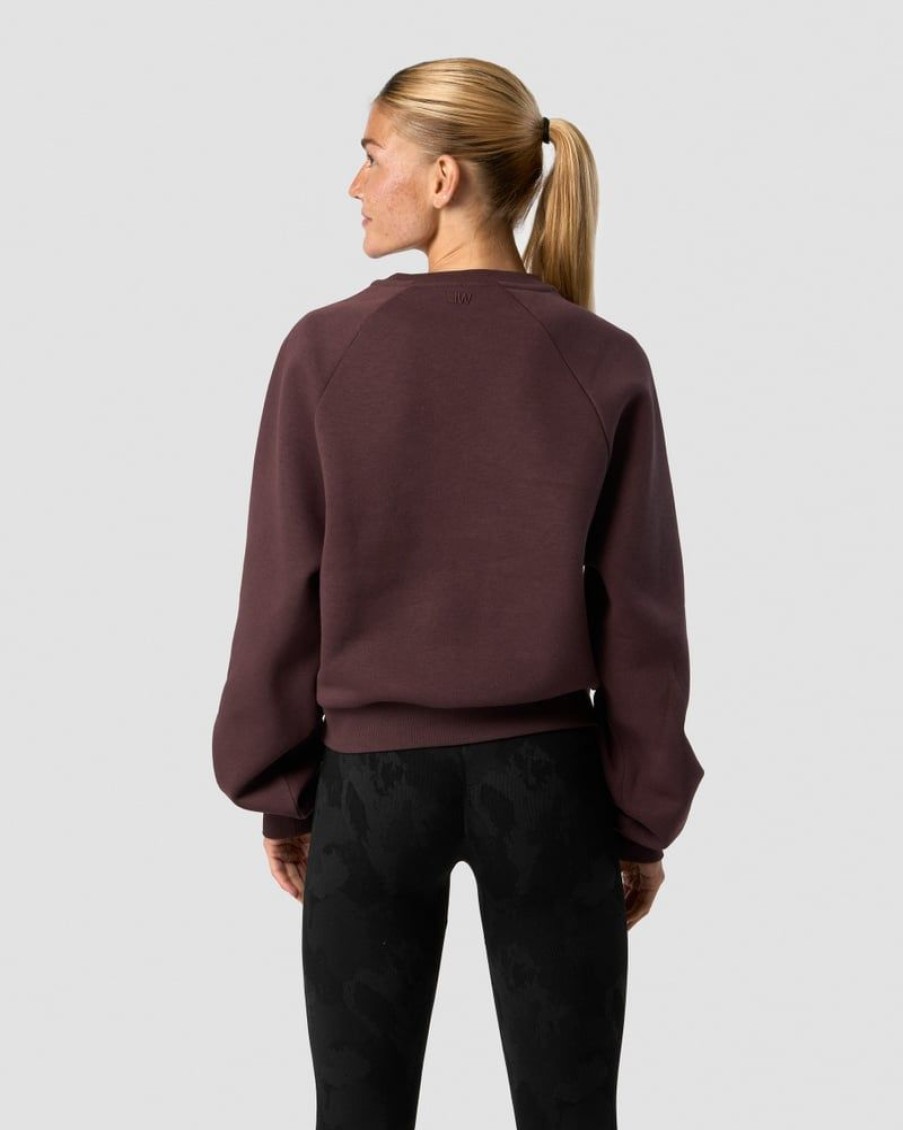 Naiset ICIW Pitkahihaiset Paidat | Everyday Cropped Crewneck Burgundy