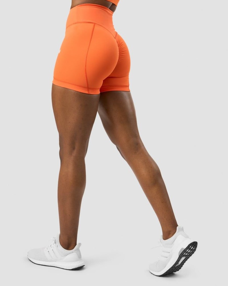 Naiset ICIW Shortsit | Scrunch V-Shape Tight Shorts Orange