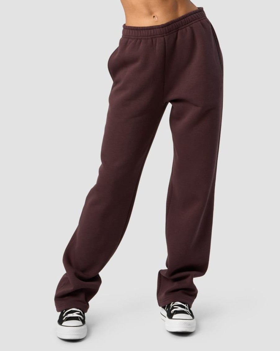 Naiset ICIW Housut | Everyday Straight Leg Sweatpants Burgundy