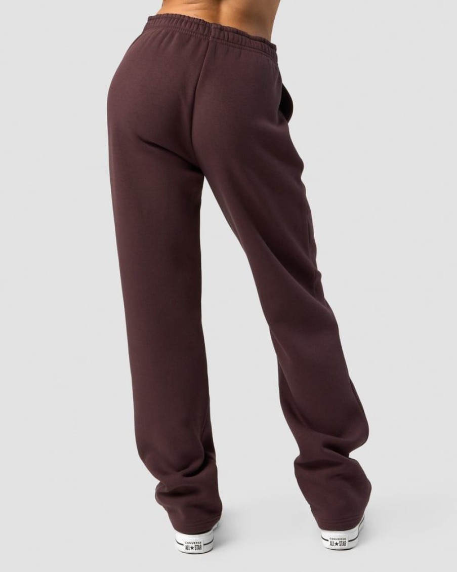 Naiset ICIW Housut | Everyday Straight Leg Sweatpants Burgundy