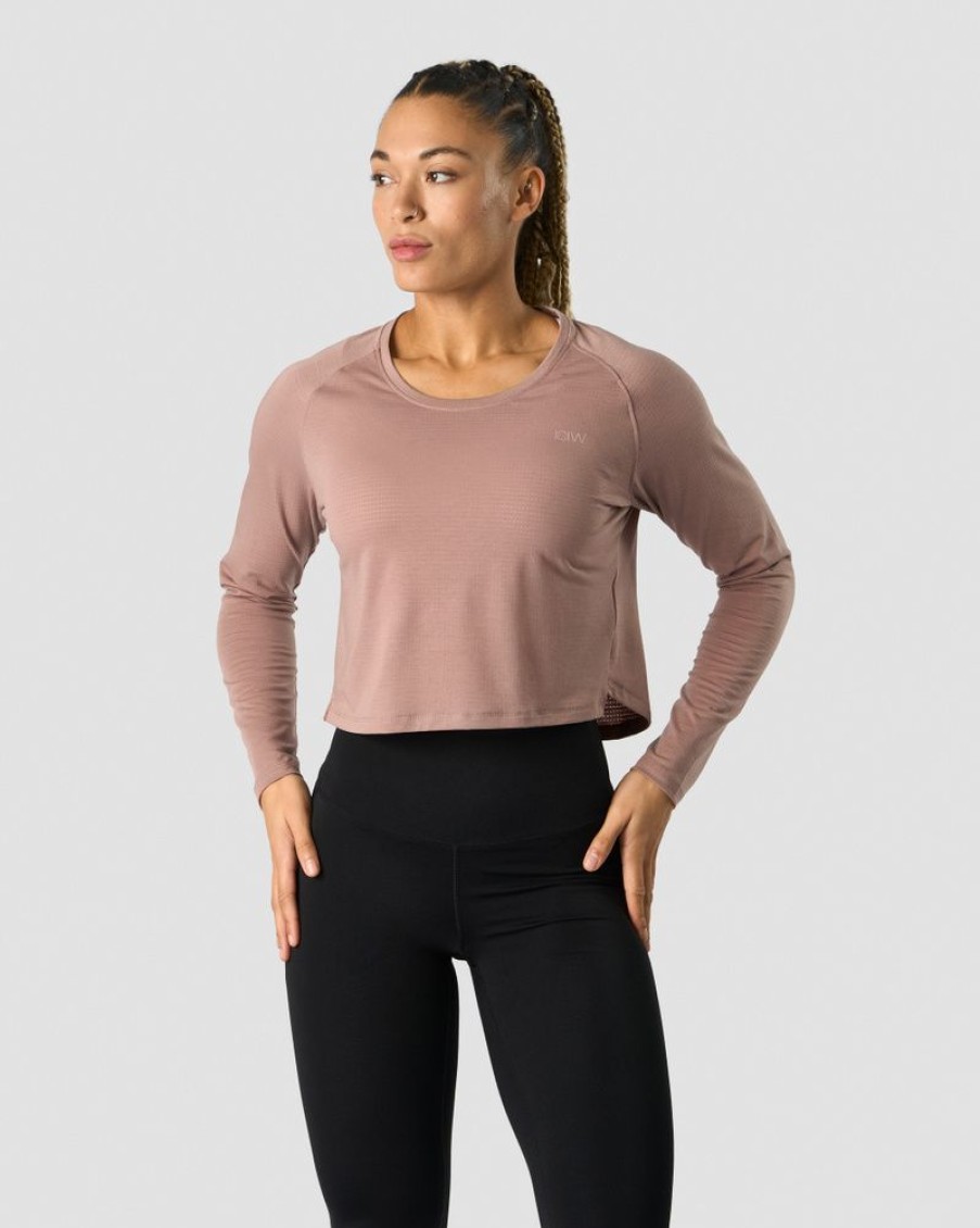 Naiset ICIW Pitkahihaiset Paidat | Stride Cropped Long Sleeve Wmn Light Mauve