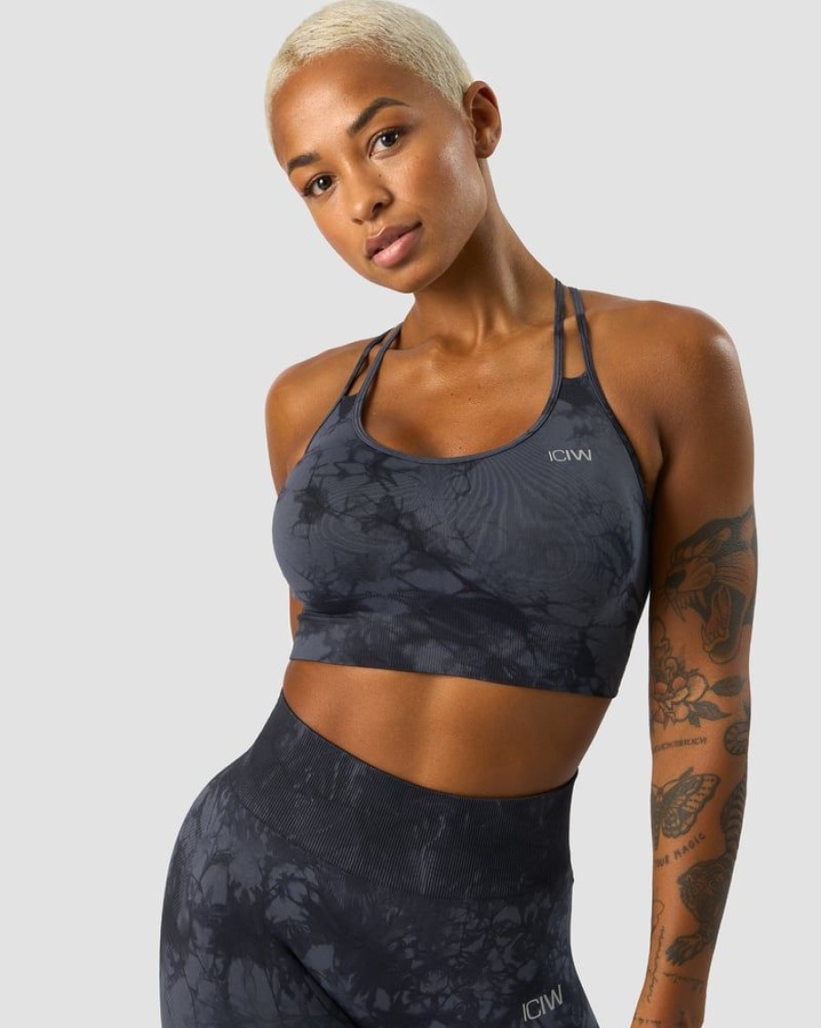 Naiset ICIW Urheiluliivit | Define Seamless Tie Dye Sports Bra Dark Blue